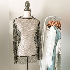 Rhinestone mesh top